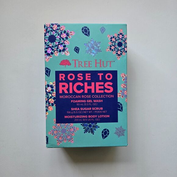 Tree Hut Rose To Riches Gift Set 3 Pc Moroccan Collection Wash Scrub Lotion - Picture 5 of 5